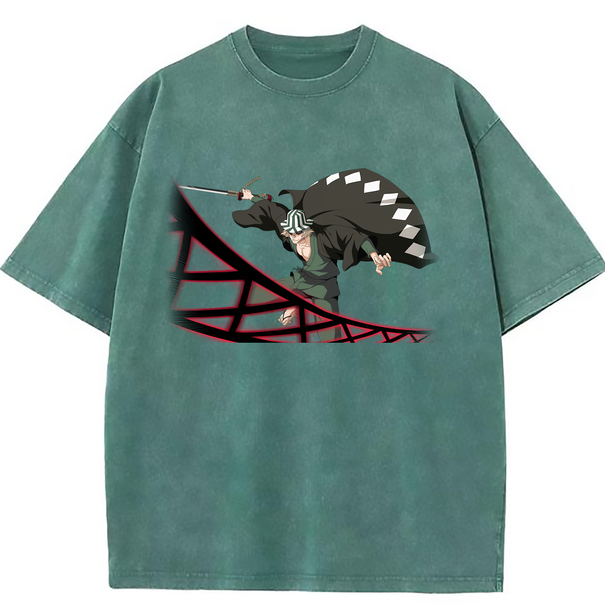 （画像用） "ブリーチ 浦原 喜助（うらはら きすけ） BLEACH Urahara Kisuke " 綿100% ヴィンテージ風 半袖Tシャツ（フロントプリント）